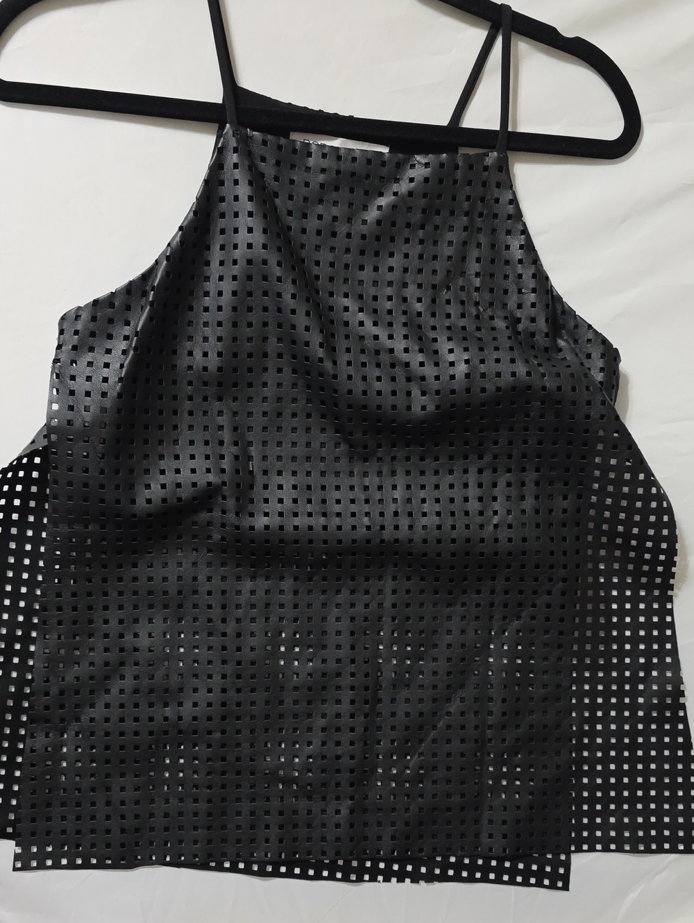 BCBGeneration Black Laser-Cut Speghetti Strap Top XS